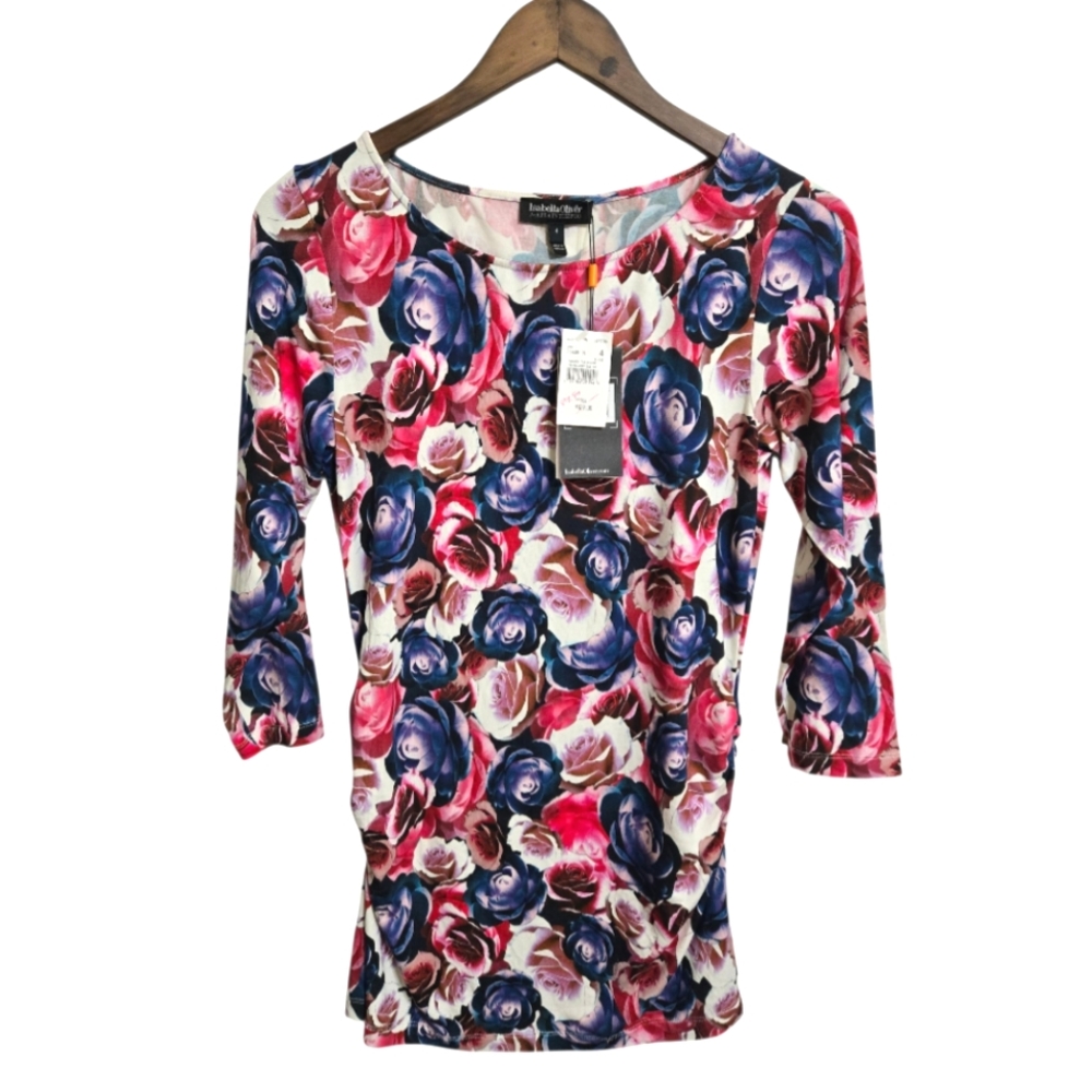 Isabella Oliver A Pea In The Pod Floral Print Maternity Top Women's Size 4 NWT